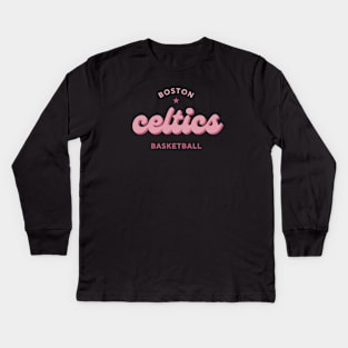 Celtics Basketball Pink Edition Kids Long Sleeve T-Shirt